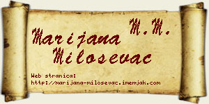 Marijana Miloševac vizit kartica